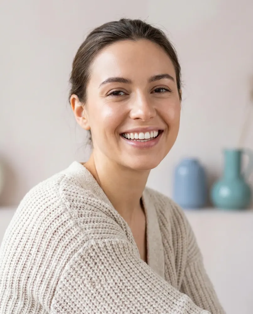 A close, natural smile after cosmetic bonding