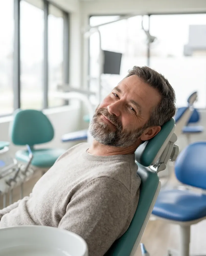 A relaxed, comfortable patient after root canal treatment