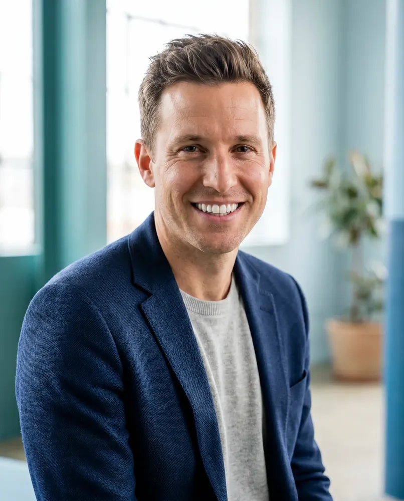 A person with a bright smile after professional teeth whitening